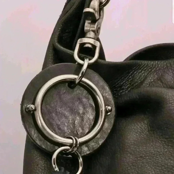 David Galan Brown Leather Hobo Shoulder Bag - Picture 3 of 5